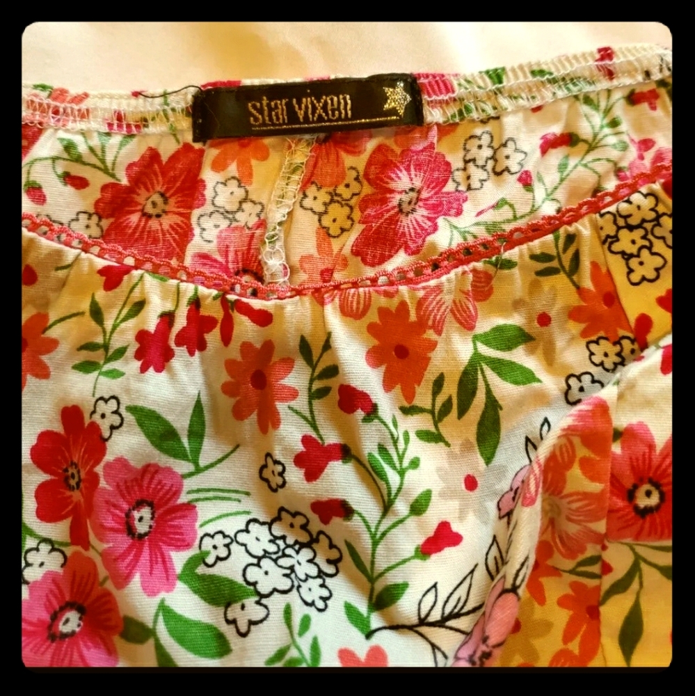 Colorful, floral strapless sundress medium